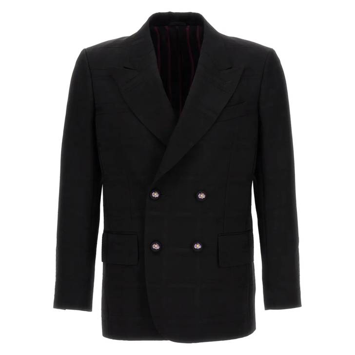 【送料&関税込】Etro Double-breasted Wool Blazer ETRO ウール ダブルコート | ブラック | FARFETCH JP