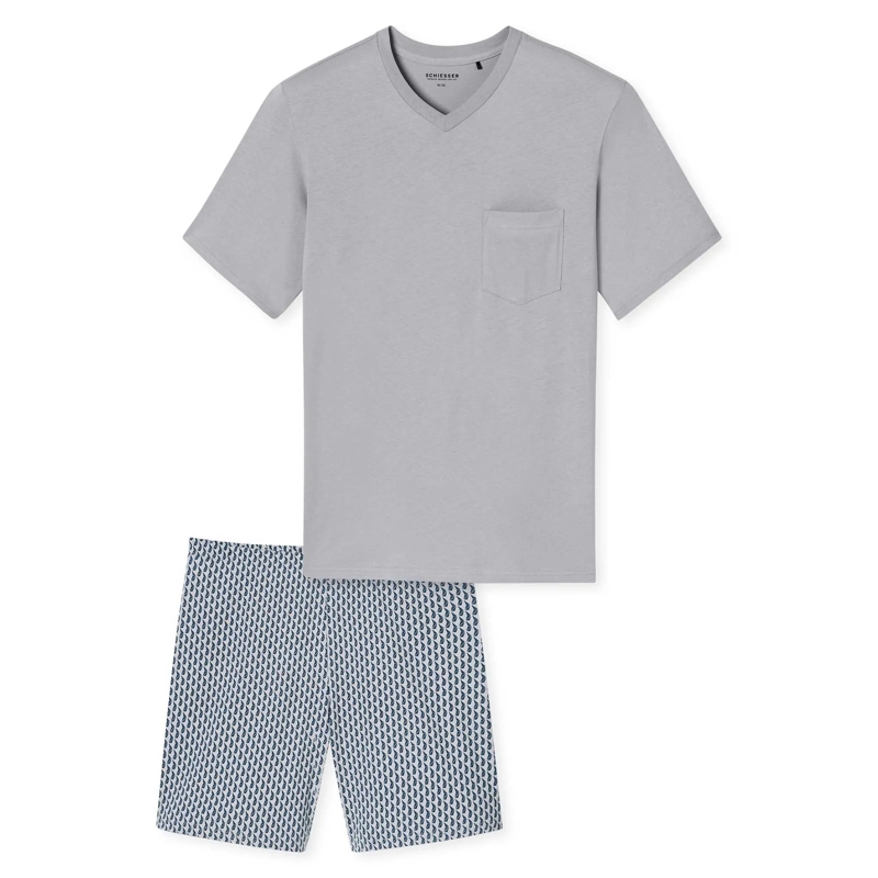 SCHIESSER  SCHIESSER SCHIESSER Herren Schlafanzug Set - kurz, grau