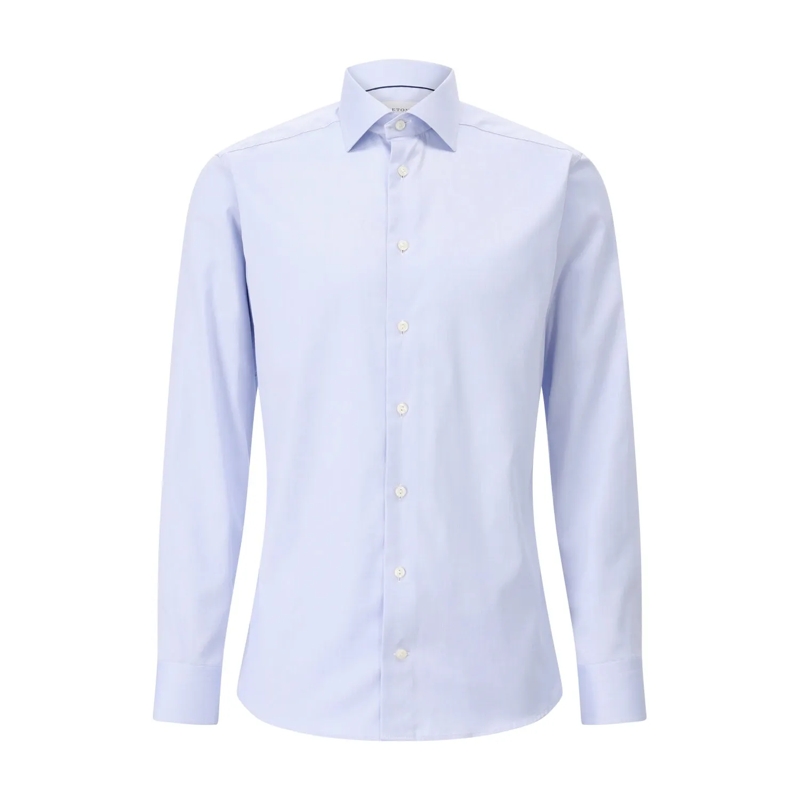 Eton Polo Slim-Fit Twillhemd Hellblau