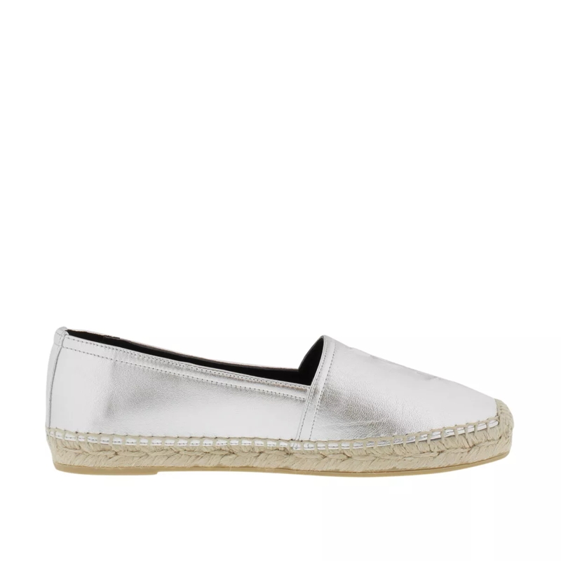 Saint Laurent Espadrilles YSL Monogramme Espadrilles Leather Argento(Image 2)