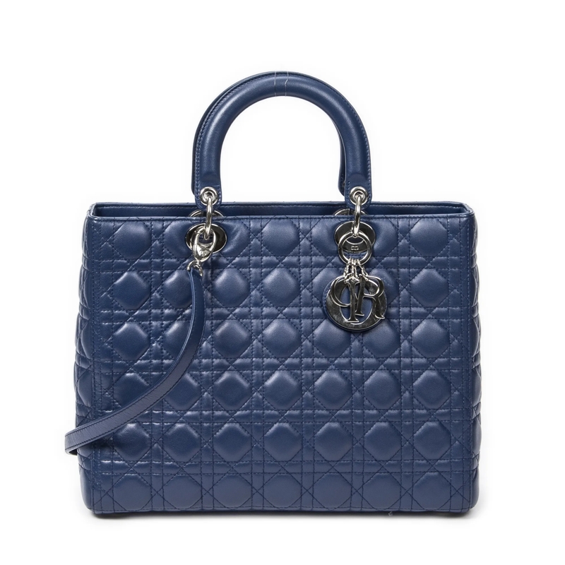 Christian Dior Crossbody Bag Large Lady Dior Zip blau