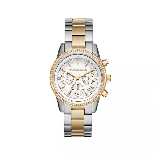 Michael Kors MK6474 Ritz Watch Silver/Gold Chronographe