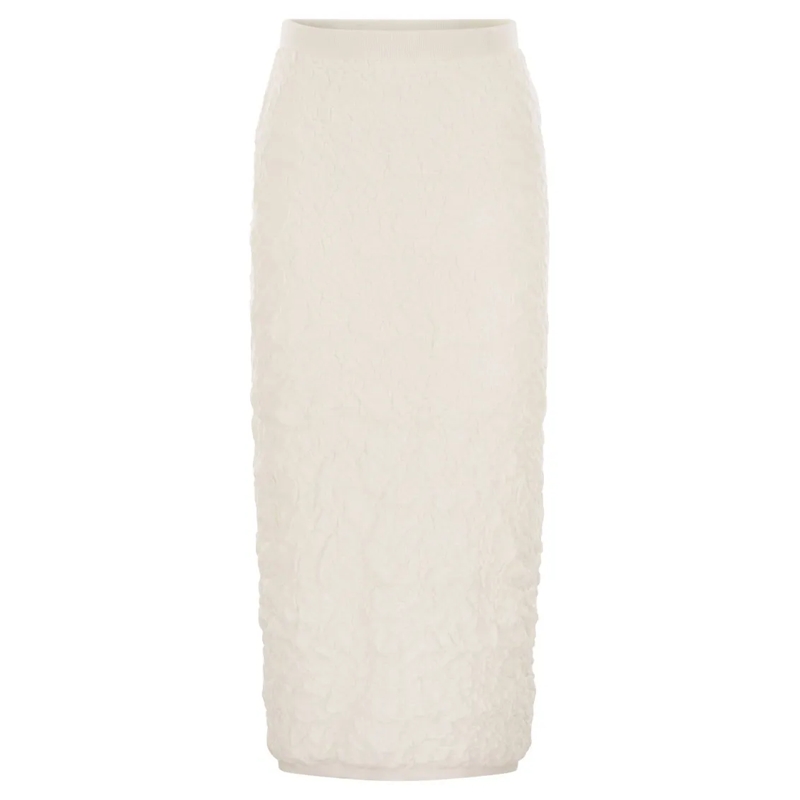 Fabiana Filippi Midirok Slim Skirt With Embossed Finish Neutrals