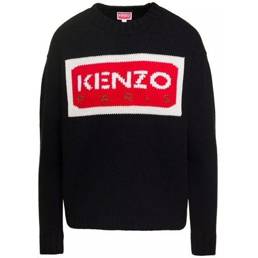 Kenzo Black Long-Sleeved Sweater With Contrasting Maxi L Black 