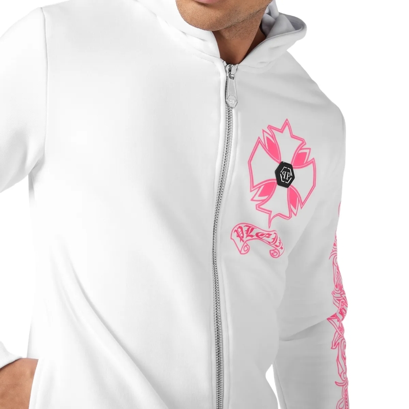 Philipp Plein Sweatjacke Hoodie Sweatjacket Chrome weiss(Image 5)