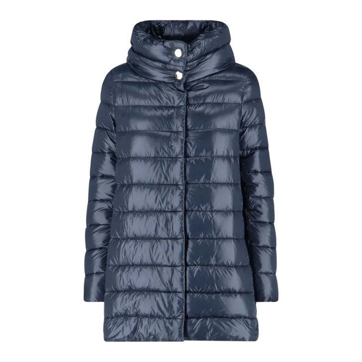 ブルゾン Herno High-Collar Navy Quilted Nylon Coat Herno High-Collar Navy Quilted Nylon Coat Blue