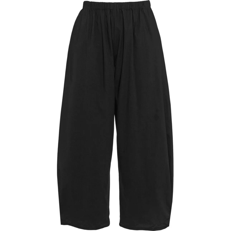 Pinko Broek Relaxed Fit Cotton Trousers With Elastic Waistband Black