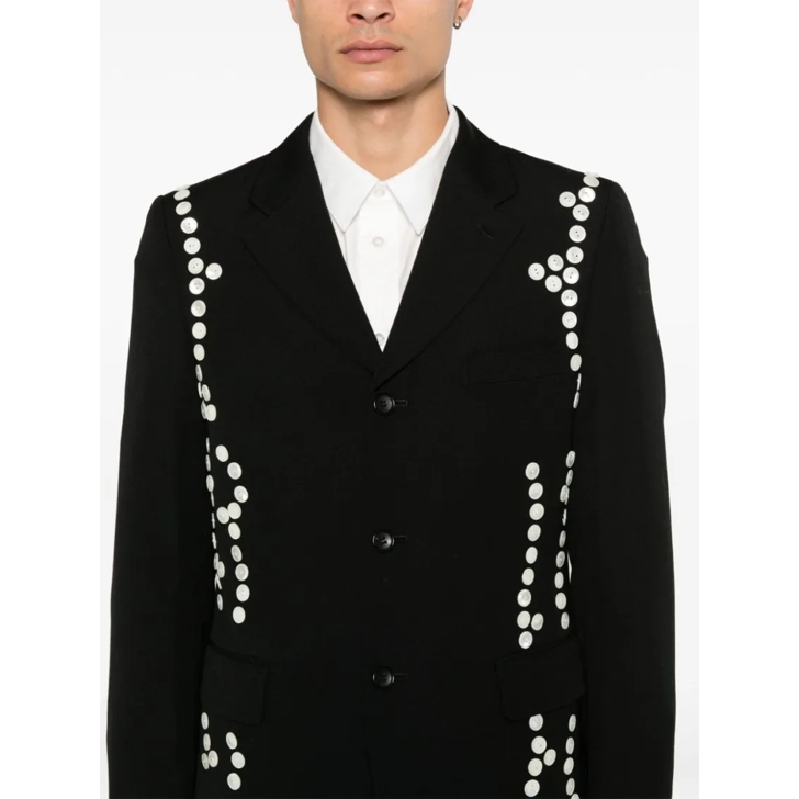 Comme des Garcons Black Wool Jacket With Pattern Black Blazer