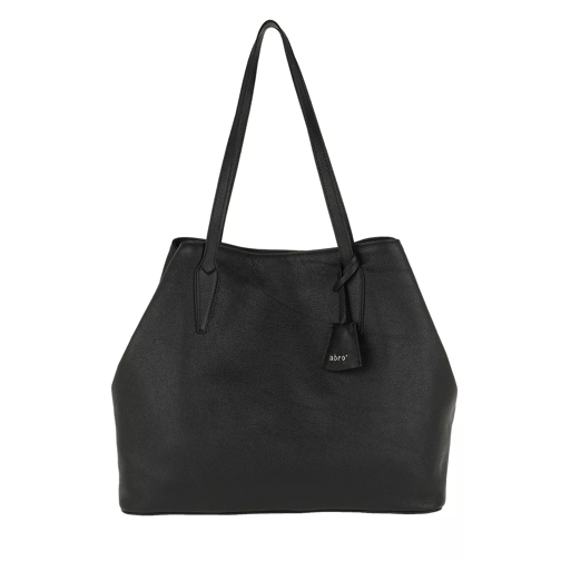 Abro Calf Adria Handle Bag Black/Nickel Rymlig shoppingväska