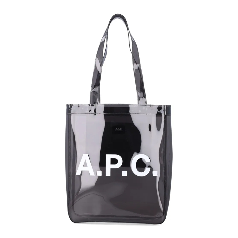 A.P.C. Fourre-tout Lou Glossy Pvc Tote Bag Grey