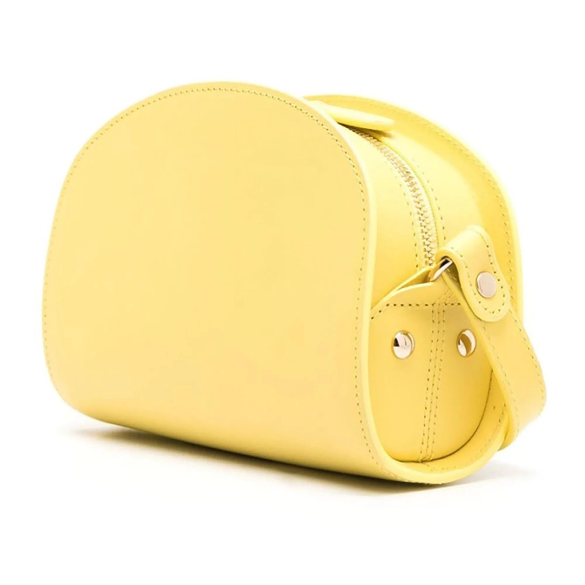 A.p.c. Gele Leren Demi-Lune Mini Tas Yellow Dames