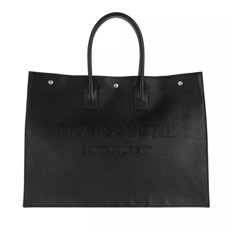 Saint Laurent Tote Rive Gauche Tote Bag Large Leather Black