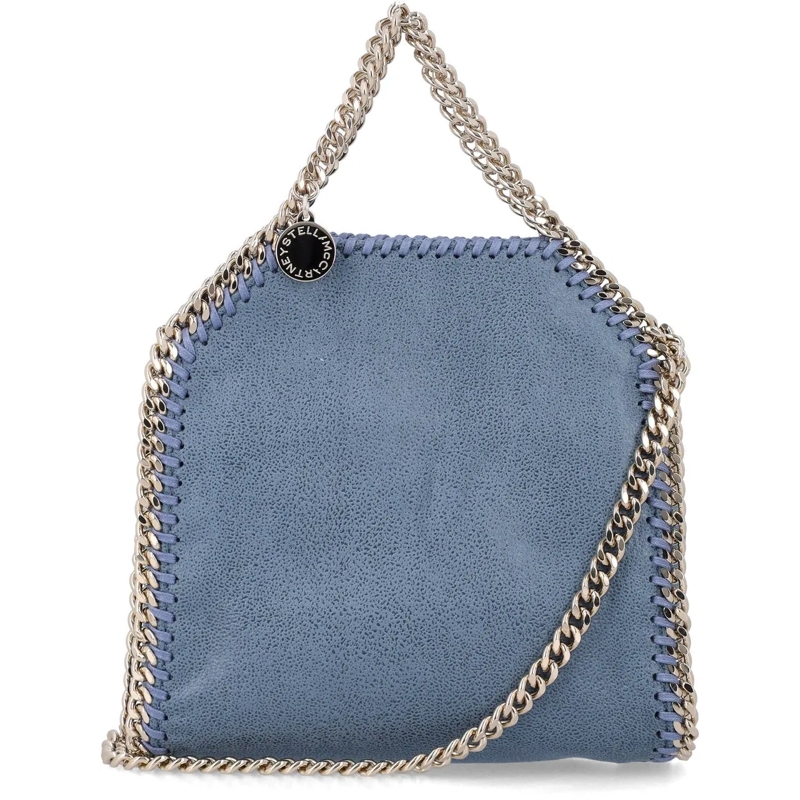 Stella McCartney Tote Tiny Falabella Gold Chain Feder Blue blau