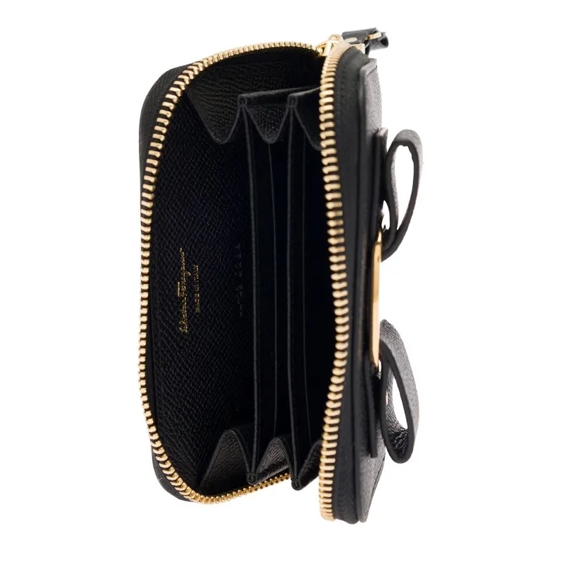 Salvatore Ferragamo Geldbörse Vara' Black Card-Holder With Bow And Logo Detail I Black(Image 3)