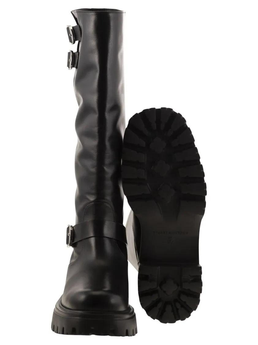 Thumbnail - Stuart Weitzman Stiefel - Emerson Moto - Leather Boot - Gr. 37 (EU) - in Schwarz - für Damen