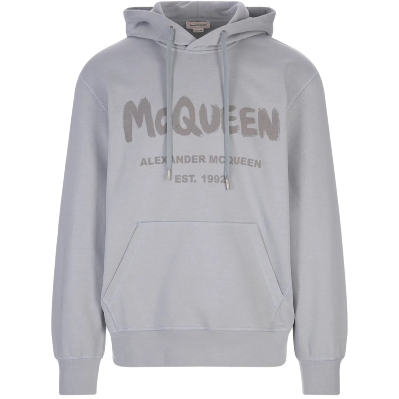 Alexander McQueen Legeres Oberteil Alexander McQueen Hoodie Sweatshirt grau