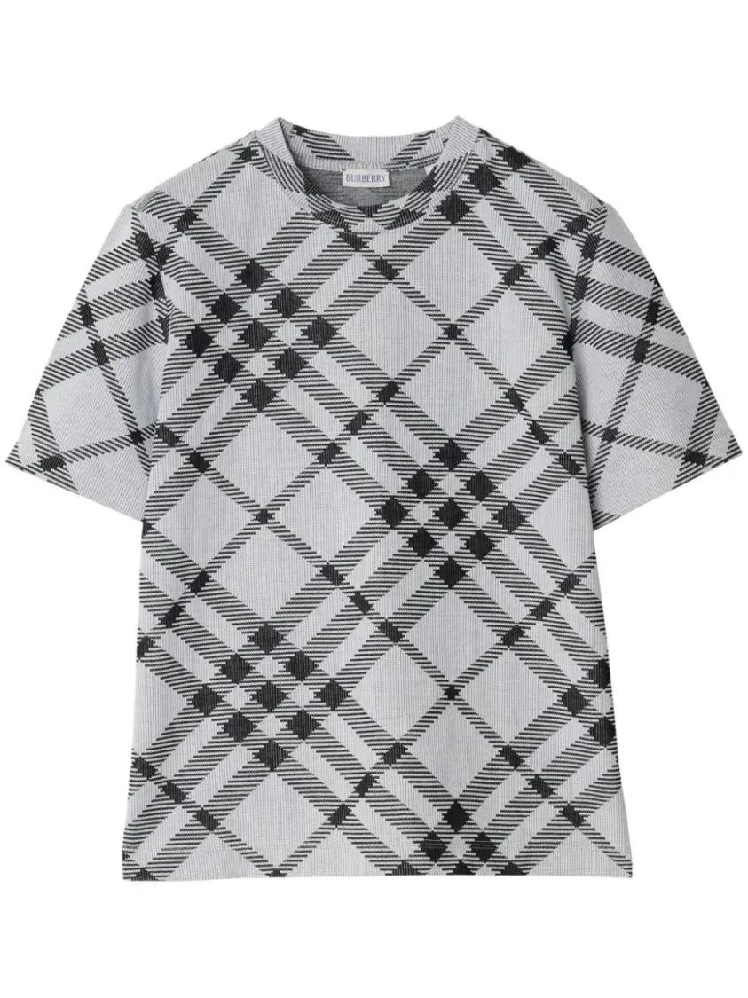 Burberry T Shirt With Logo Grey T Shirts