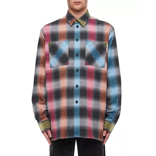 Givenchy Oversized Fit Ls Shirt Chest Pockets Multicolor 