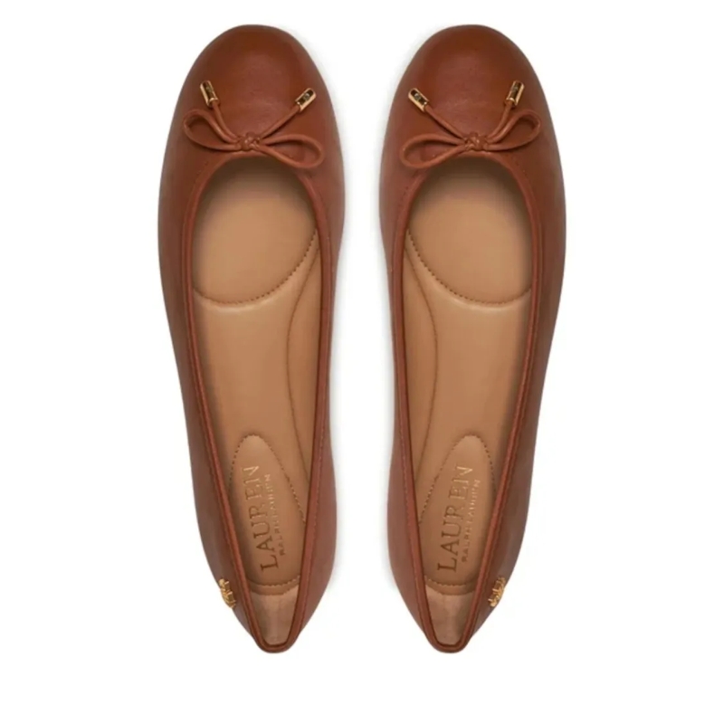 Lauren Ralph Lauren Ballerinas Jayna Flats Ballet Deep Saddle Tan(Image 5)