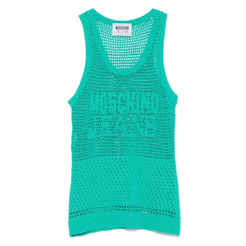 Moschino Bluse Classic-Fit Top With Smooth Silhouette Green