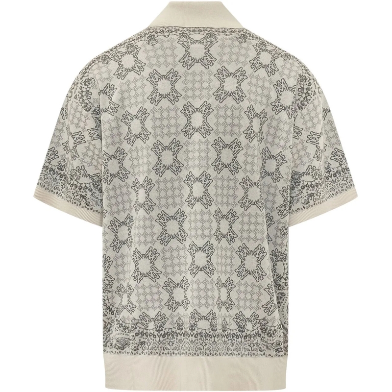 Amiri Legeres Oberteil Camicia Quad Check a Maniche Corte weiß(Image 2)