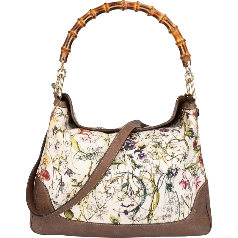Gucci Schultertasche Gucci Special Floral Bamboo Handbag mehrfarbig