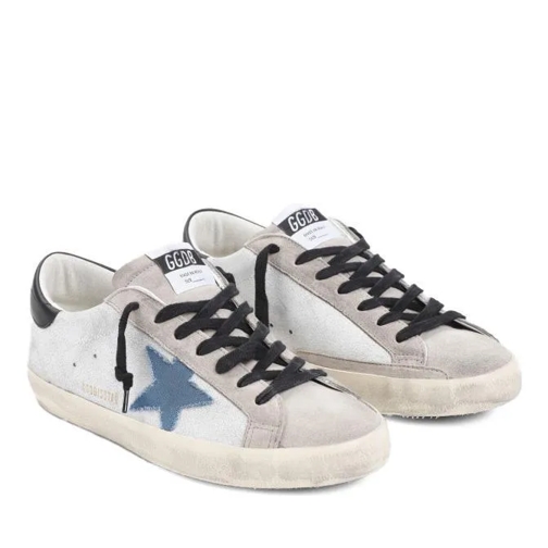 Golden Goose Superstar White And Blue Cow Leather Sneakers White lage-top sneaker