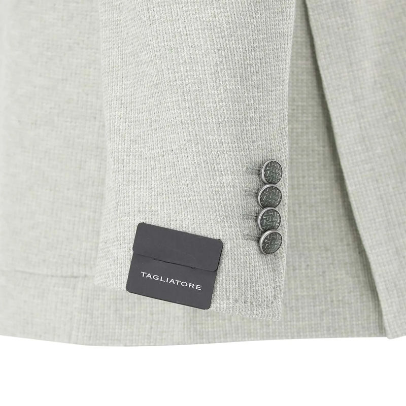 Tagliatore Veste de costume Sakko aus hochwertigem Strick grün(Image 8)