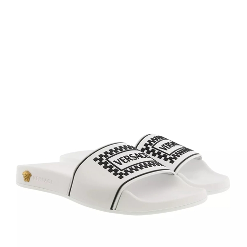 Versace Vintage Logo Thong Sandals White/Black/Gold-Tribute Slipper