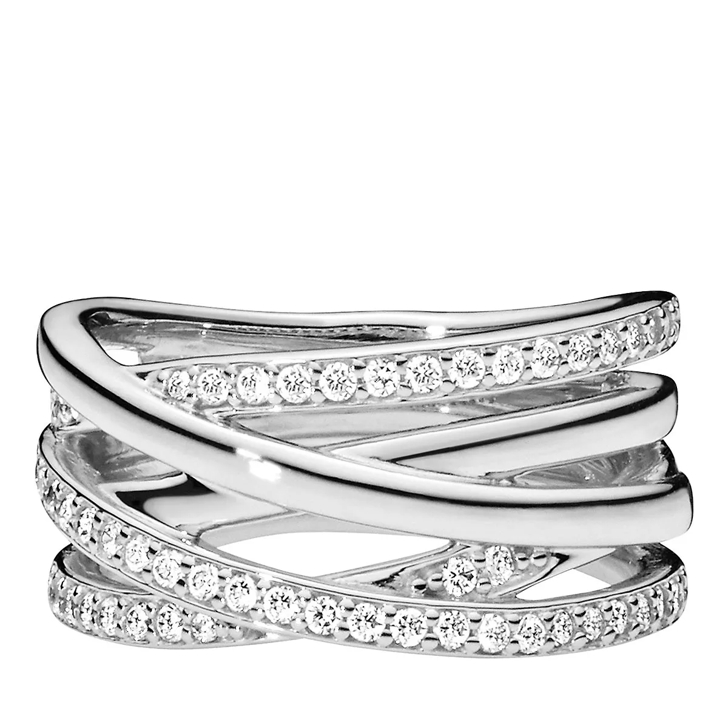 Sparkling & Polished Lines Ring, Sterling silver