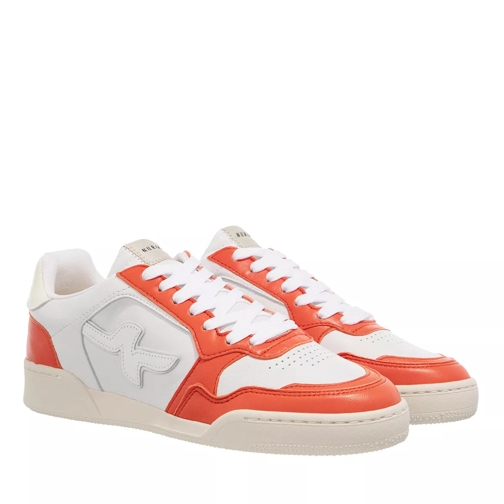 Nubikk Blueberry Pulse White Leather - Orange Low-Top Sneaker