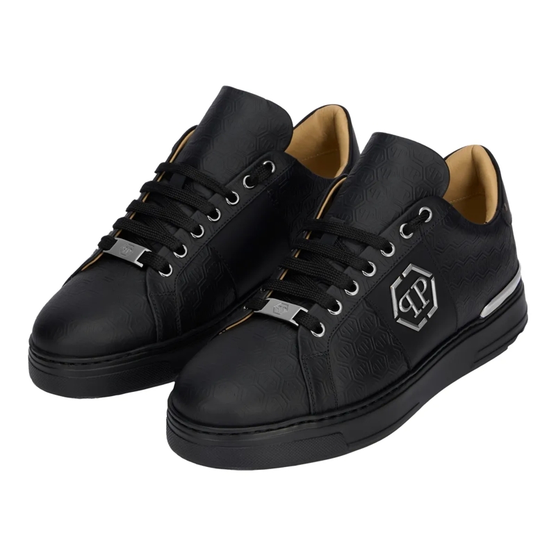 Philipp Plein Low-Top-Sneaker Lo-Top Turnschuhe Monogram schwarz
