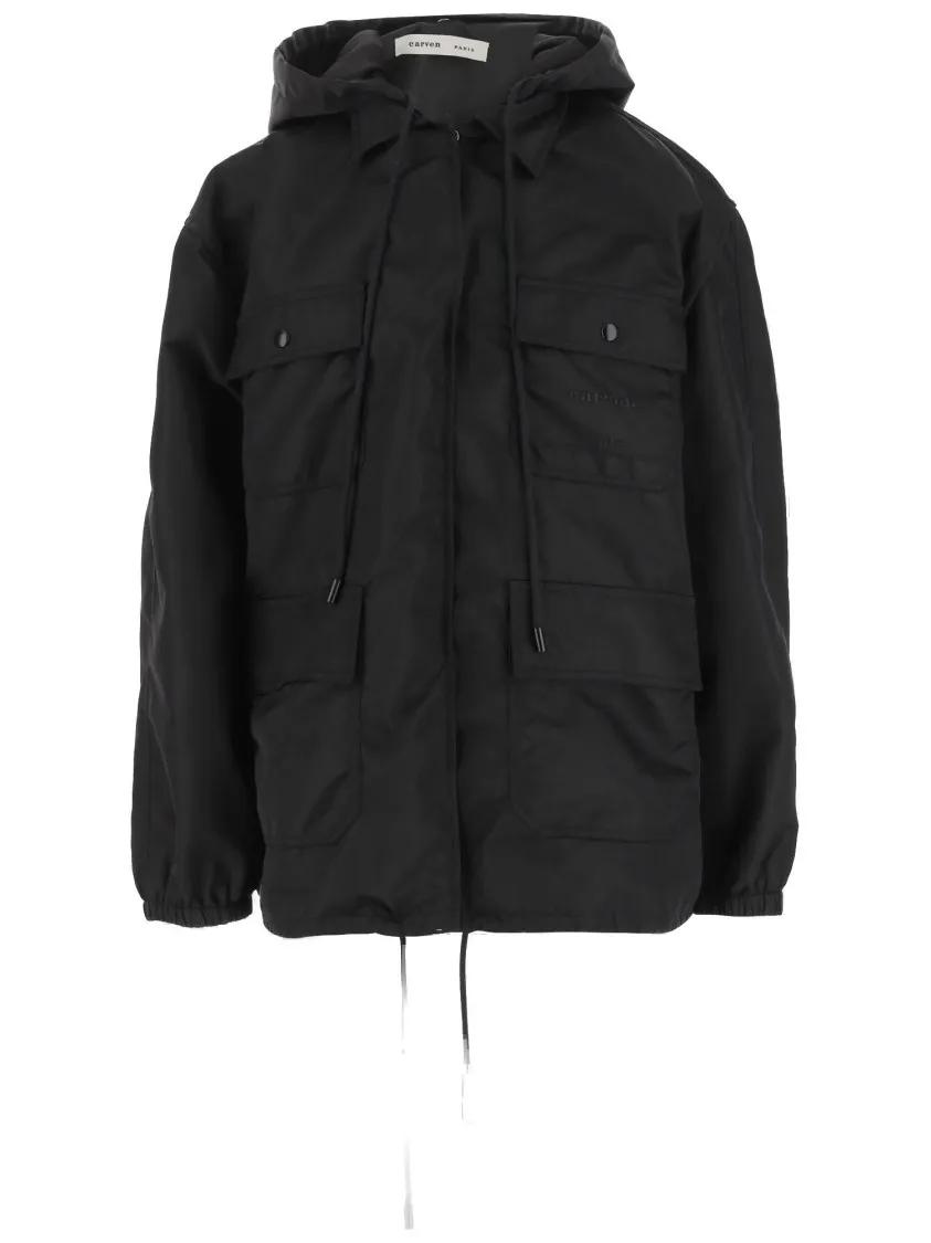 Thumbnail - CARVEN - Glossy Nylon Hooded Jacket - Größe 38 - schwarz