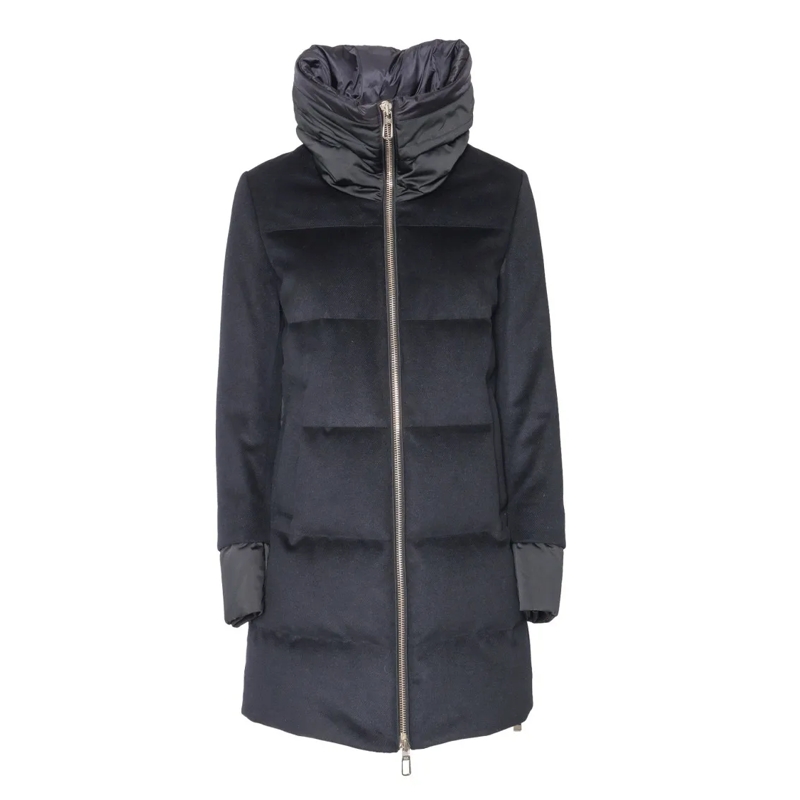 Duno  Quilted Padded Coat With Adjustable Collar Black