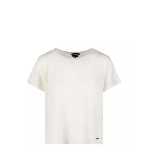 Tom Ford Slub Cotton Jersey Crewneck T-Shirt White 