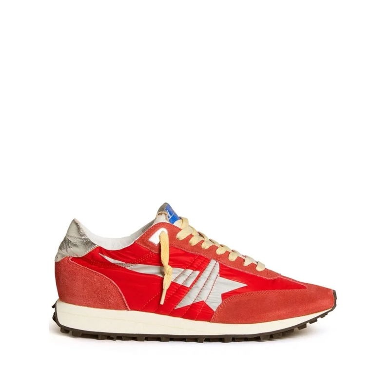 Golden Goose Low-Top-Sneaker Red Sneakers With Silver Star Accents Red