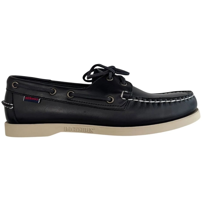 Sebago Loafer chaussures bateau en cuir a lacets blau