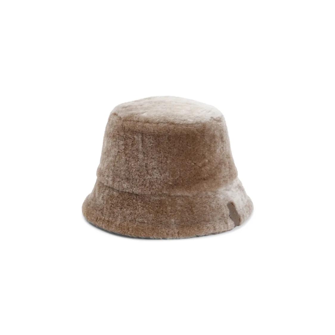 Loewe Mützen - Shearling Bucket Hat - Gr. 57 - in Braun - für Damen