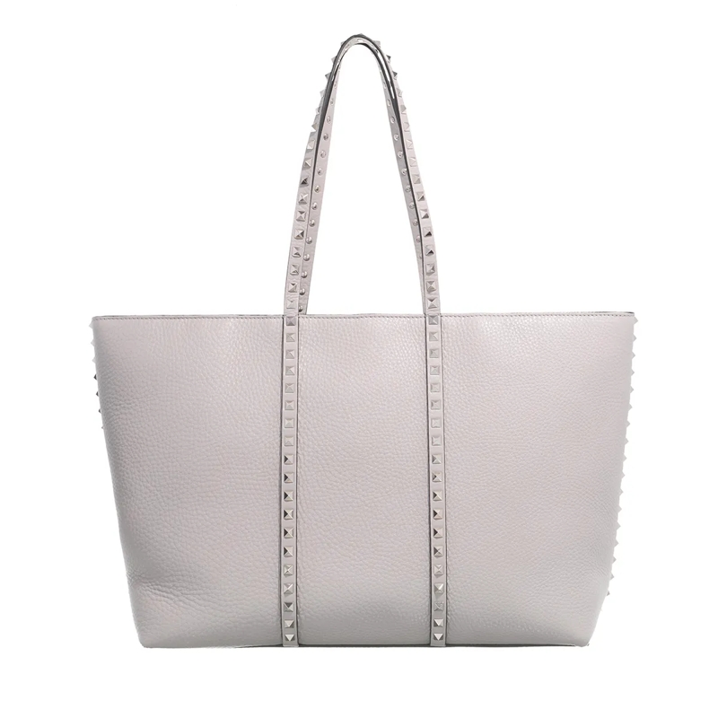 Valentino Garavani Shopper Tote Bag Rockstud Dove Grey