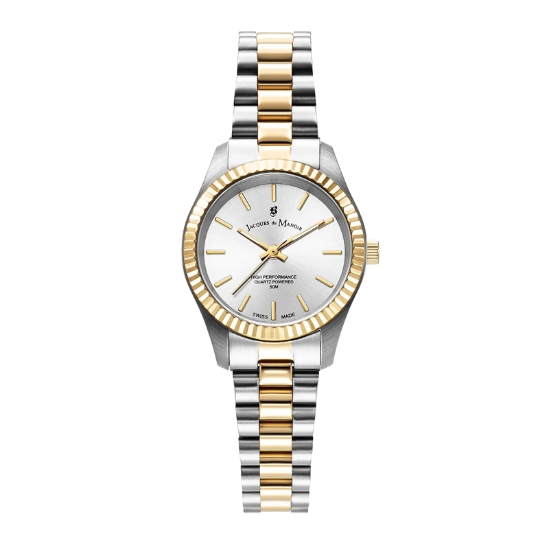 Jacques du Manoir Quartz Horloge Inspiration Prime Uhr Silber farbend, Gold farbend,