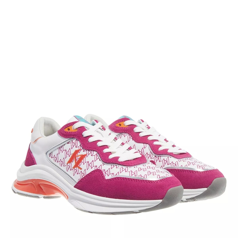Karl Lagerfeld Low-Top-Sneaker Lux Finesse Monogram Lace Lo Pink Lthr & Text w/White
