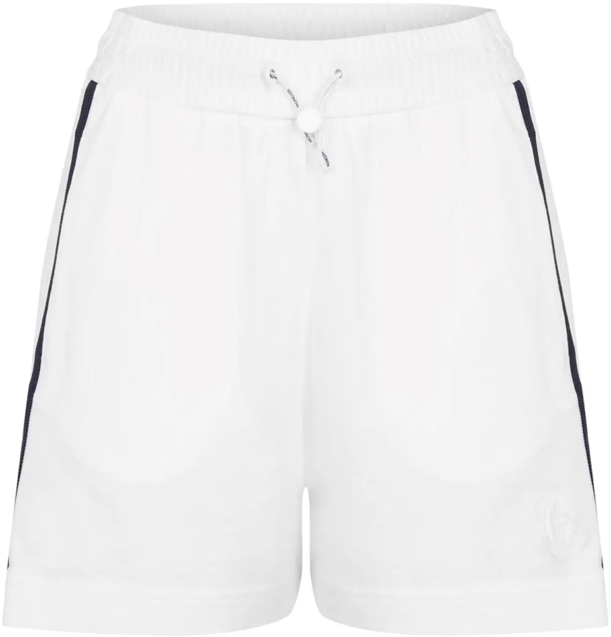 Thumbnail - Moncler - Stripe Detail Logo Shorts - Größe L - weiß