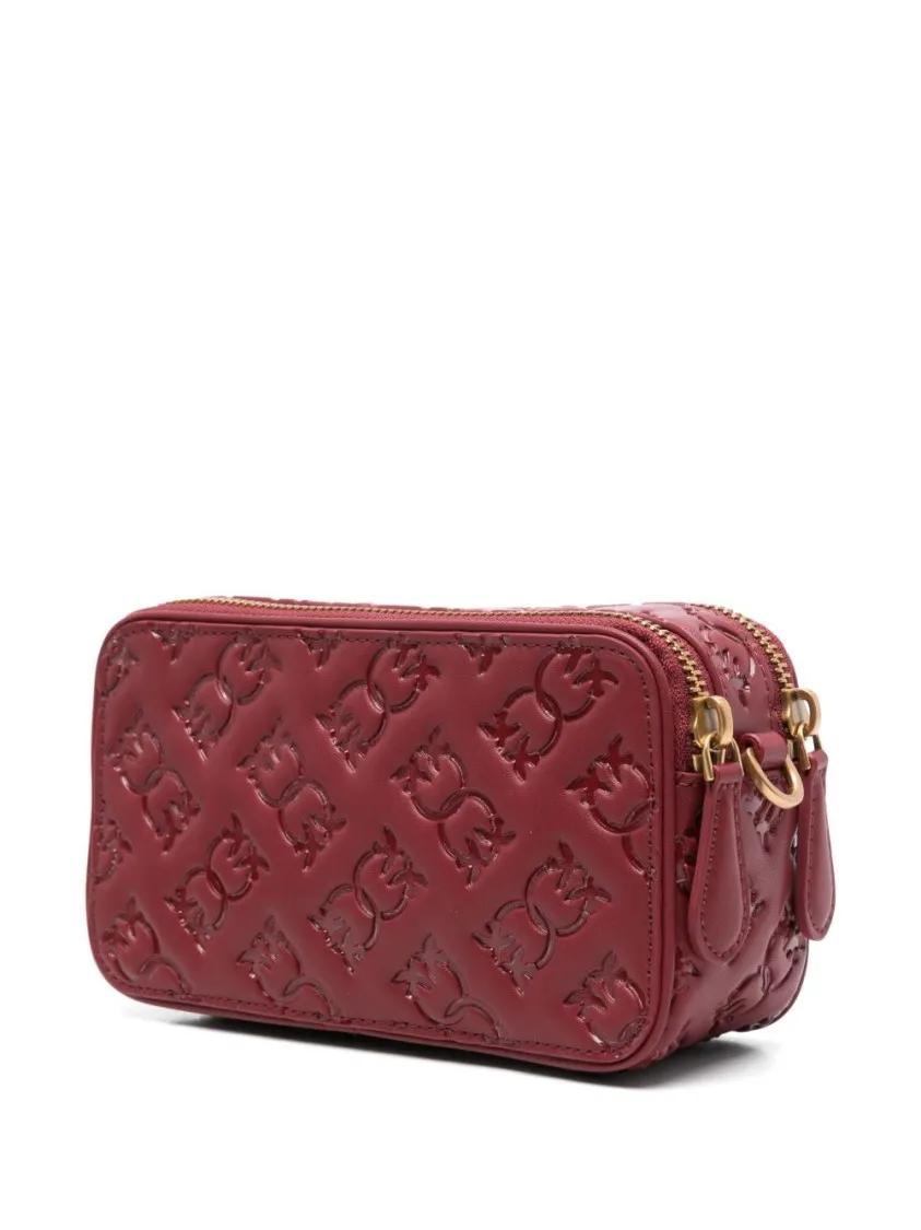 pinko Hobo bags Compact Textured Blood Red Bag in rood