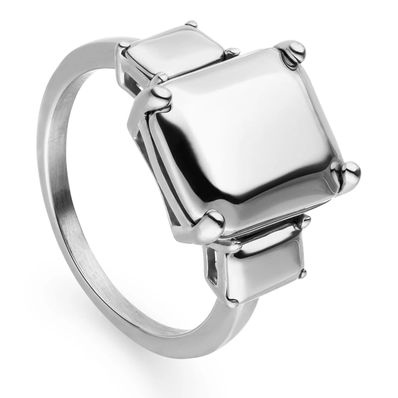 Liebeskind Berlin Ring Edelstahl Steel Diamond silber