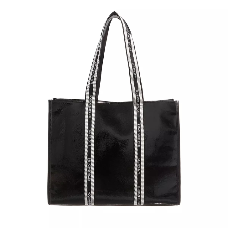 Ted Baker Celinie Branded Webbing Leather Large Tote Black