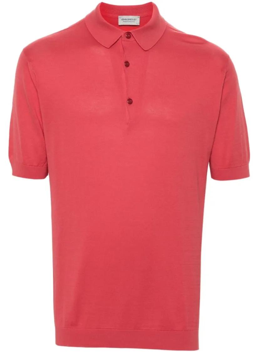 John Smedley - Cotton Polo Shirt - Größe XL - rot