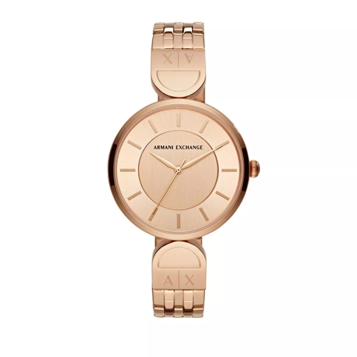 Armani Exchange Three-Hand Stainless Steel Watch Rose Gold Montre habillée