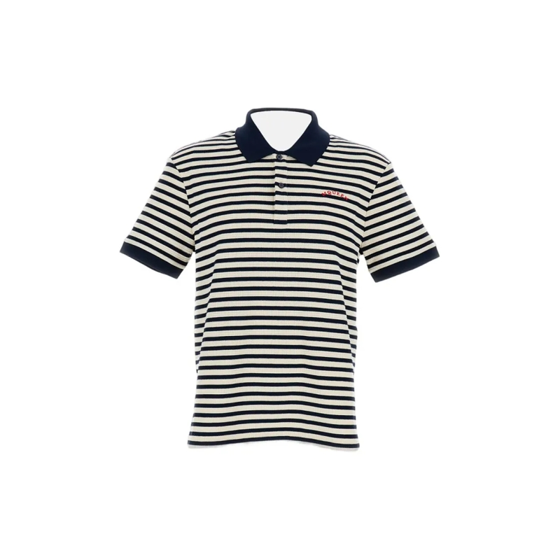 Alexander McQueen Polo Breton-Stripe Polo Shirt With Contrasting Collar Grey