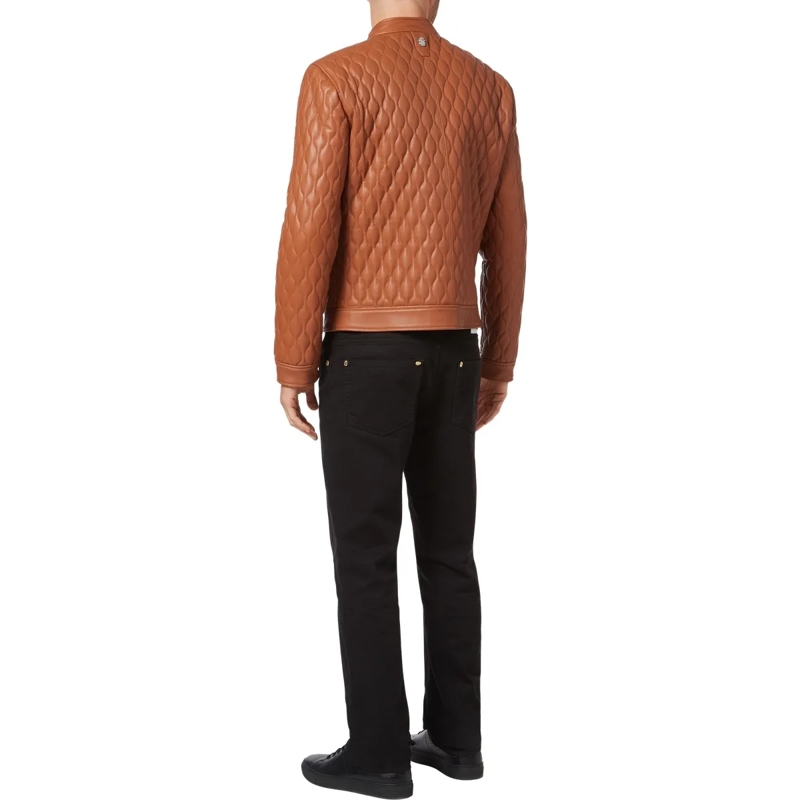 BILLIONAIRE Daunenjacke Lederjacke braun(Image 2)