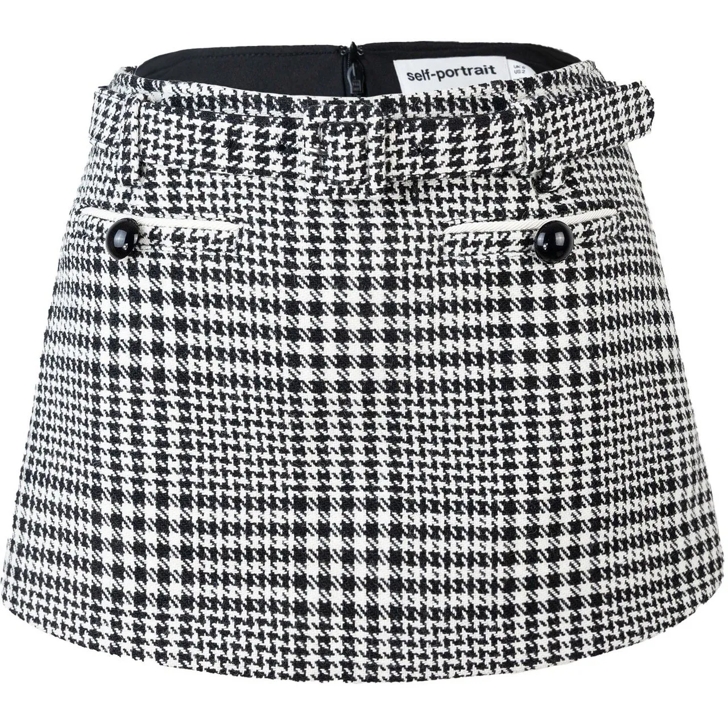 ショートパンツ SELF PORTRAIT Boucle wool skort Bouclé skort in green - Self Portrait | Mytheresa